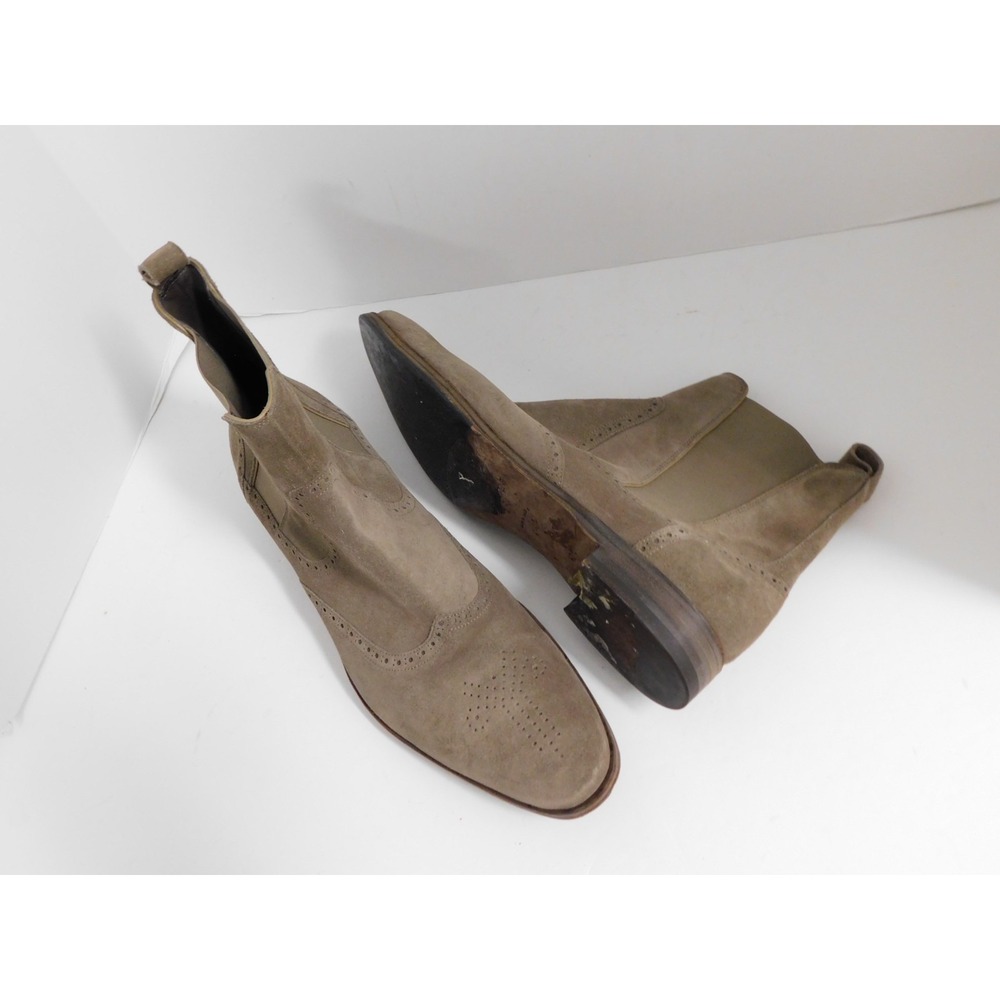 YSL Yves Saint Laurent Beige Suede Ankle Boots sz 42 - Picture 2 of 6